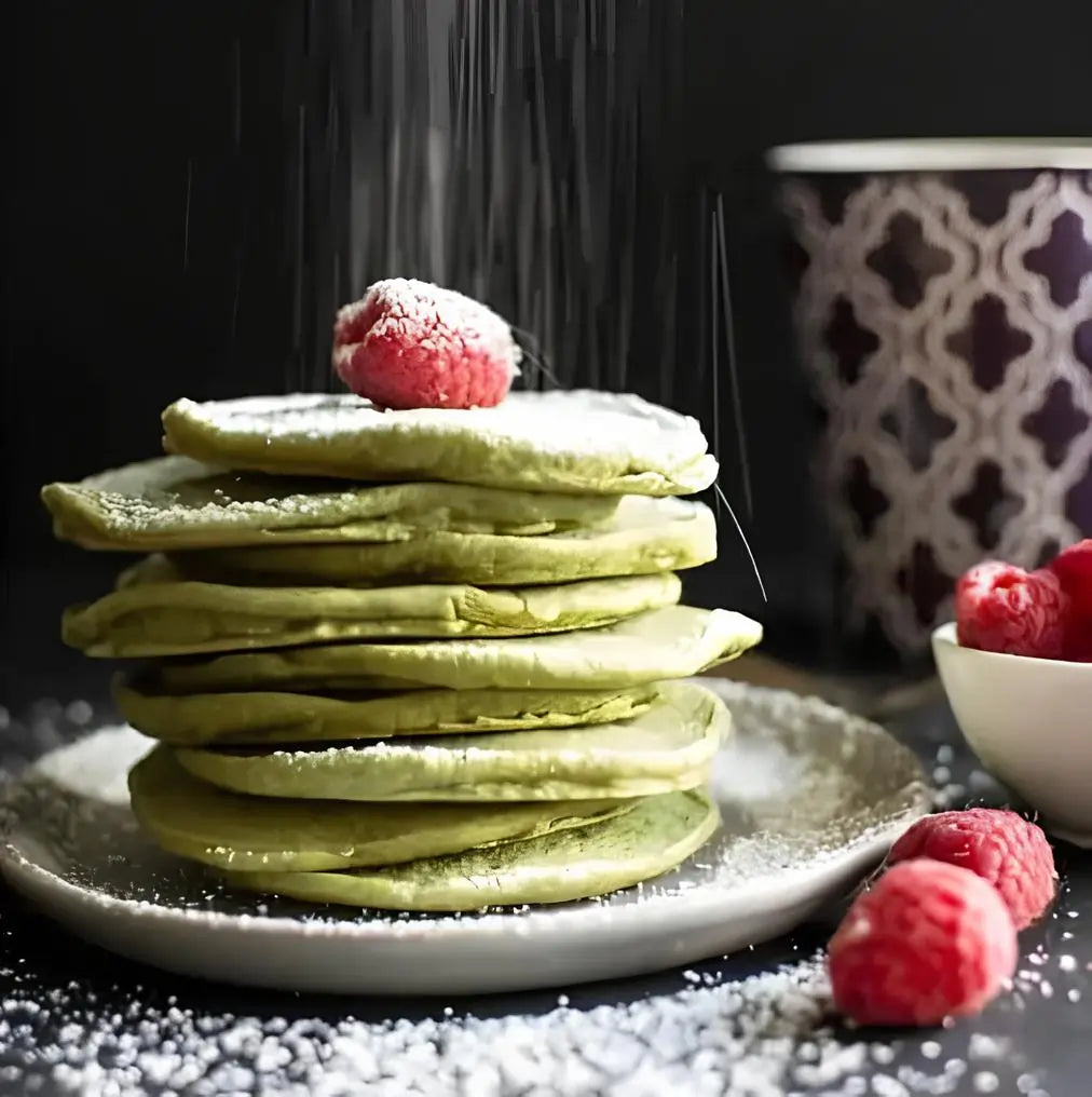 Puszyste naleśniki z dodatkiem matchy Moya – deser lub śniadanie inspirowane kuchnią japońską, idealne do menu kawiarni lub cukierni