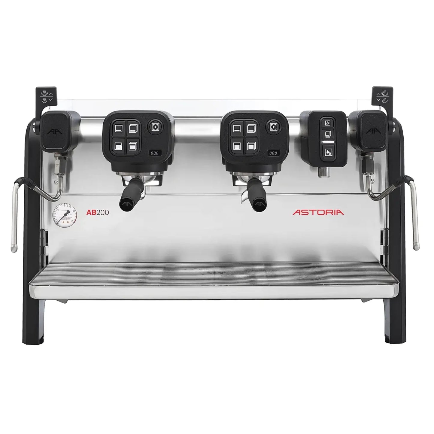 Astoria AB200 profesjonalny ekspres do kawy 2-grupowy widok z przodu stal nierdzewna