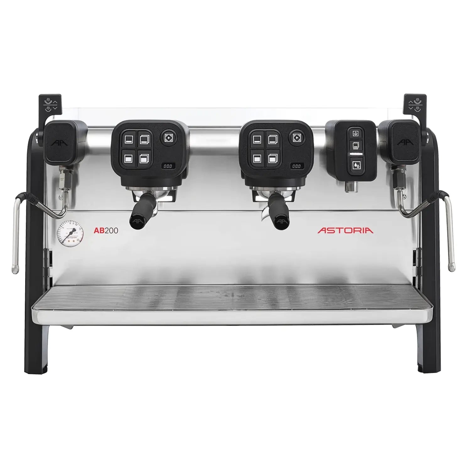 Astoria AB200 profesjonalny ekspres do kawy 2-grupowy widok z przodu stal nierdzewna