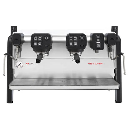 Astoria AB200 profesjonalny ekspres do kawy 2-grupowy widok z przodu stal nierdzewna