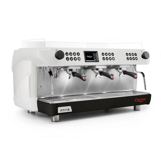 Astoria profesjonalny ekspres do kawy 3-grupowy biały z panelem sterowania i dyszą pary