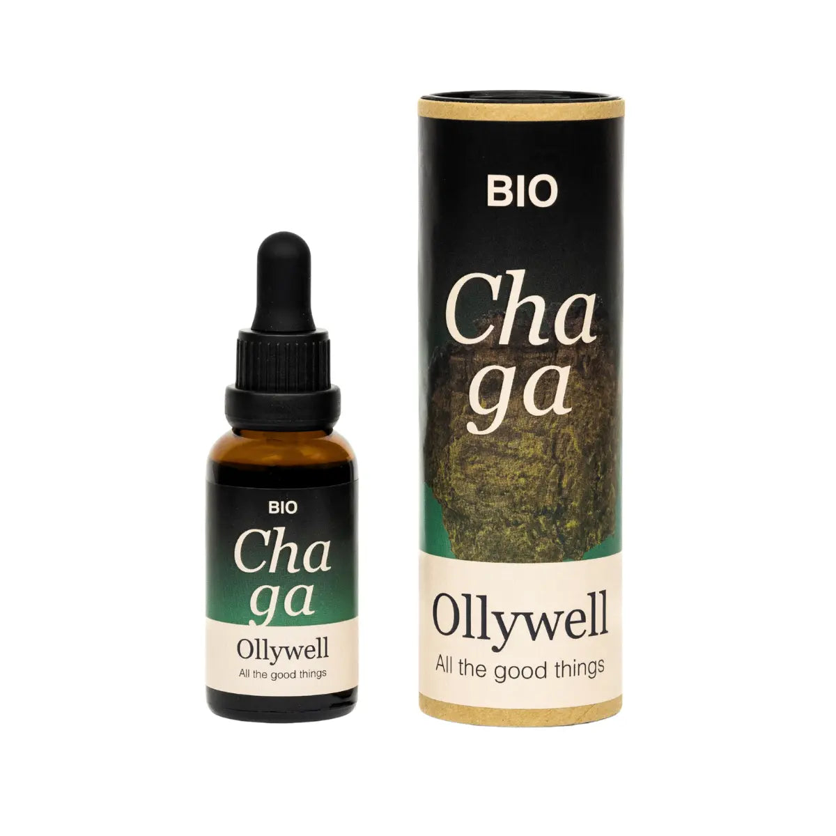 BIO Chaga Ollywell – ekstrakt 10:1 w kroplach 30 ml z opakowaniem