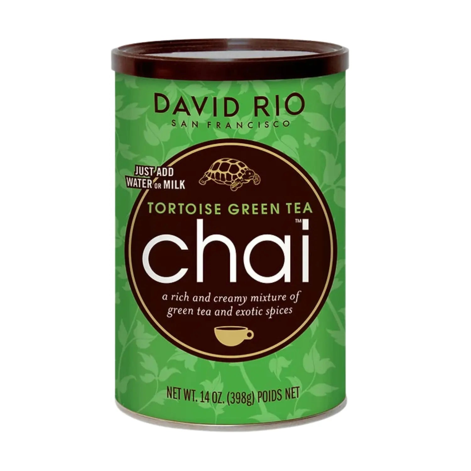 David Rio Tortoise Green Tea Chai 398 g – mieszanka chai z zieloną herbatą i aromatycznymi przyprawami, puszka