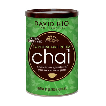 David Rio Tortoise Green Tea Chai 398 g – mieszanka chai z zieloną herbatą i aromatycznymi przyprawami, puszka
