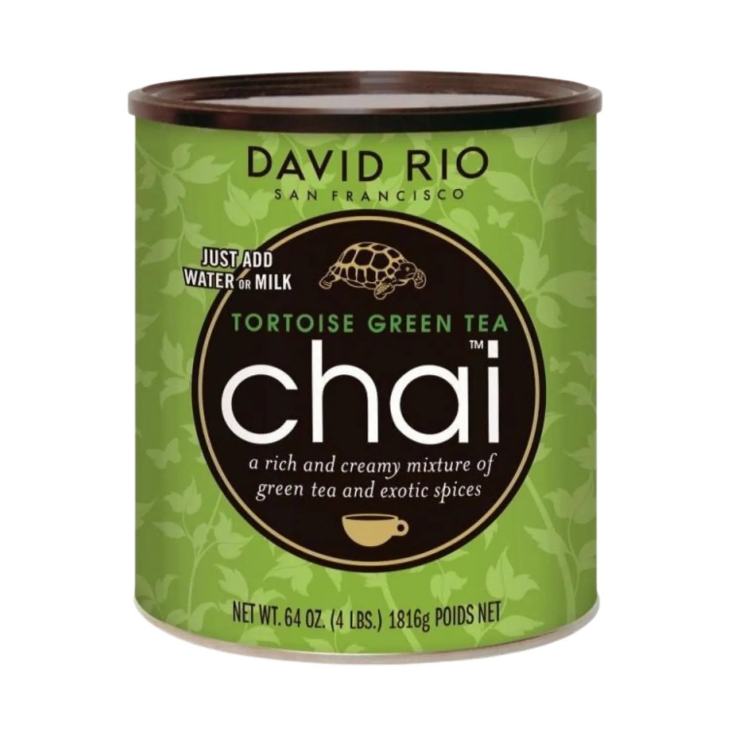 David Rio Tortoise Green Tea Chai – mieszanka chai z zieloną herbatą i przyprawami, puszka 1816 g