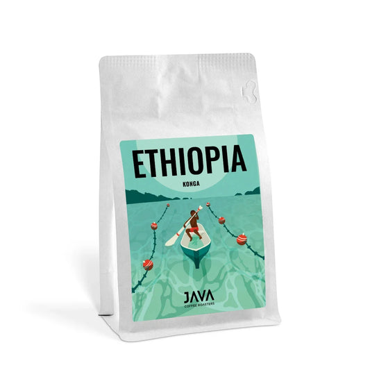 Ethiopia Konga – kawa specialty z Etiopii 250 g, palona w Warszawie przez JAVA Coffee Roasters.