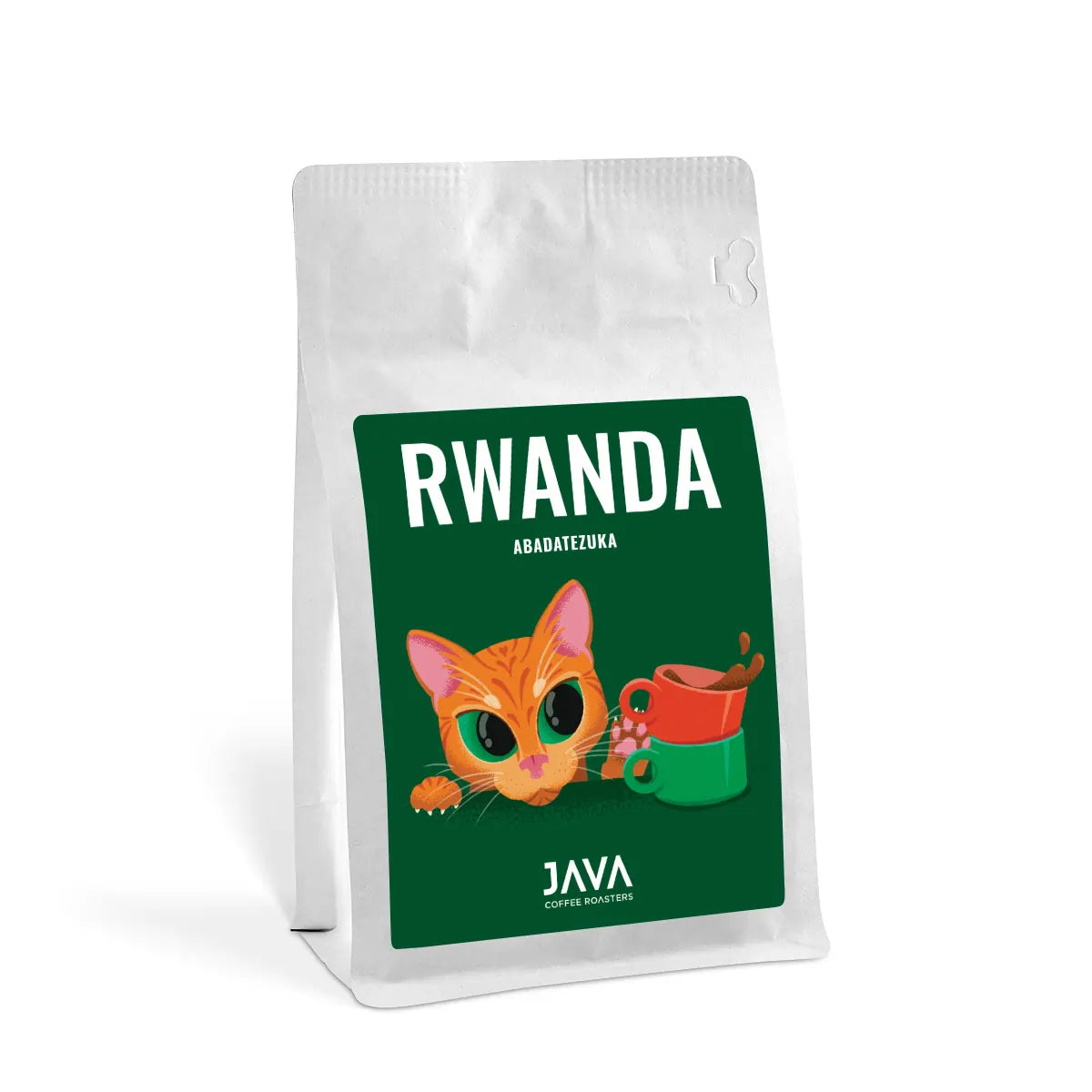 Kawa speciality Rwanda Abadatezuka 250g w białym opakowaniu JAVA Coffee Roasters – świeżo palona kawa ziarnista