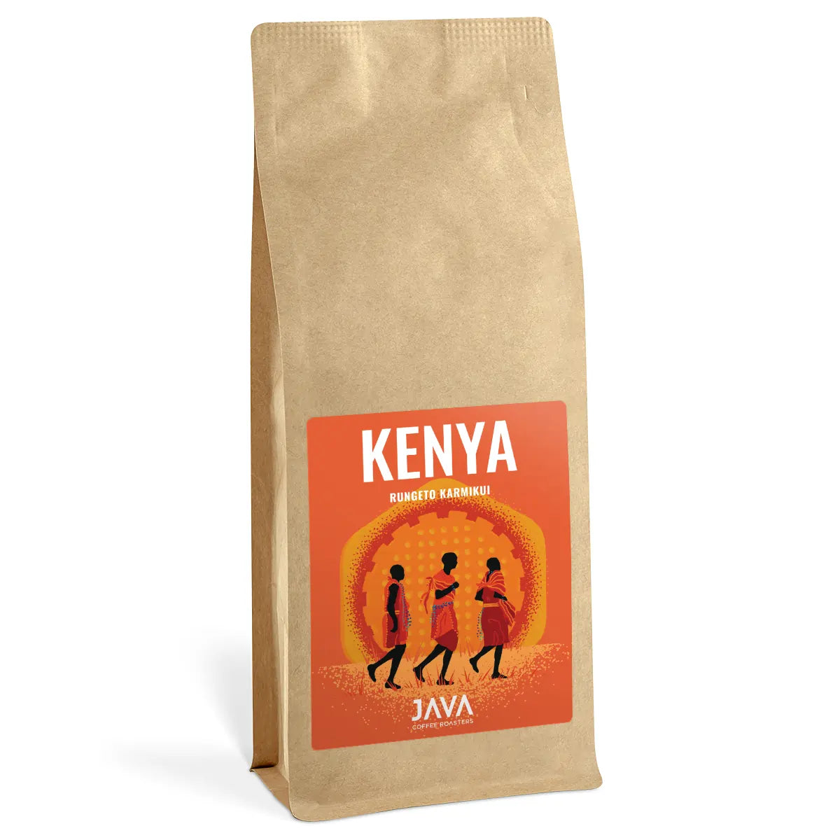Kawa ziarnista Kenya Rungeto Karimikui 1000 g JAVA Coffee Roasters w białym opakowaniu