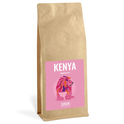 Kawa specialty Kenya Rungeto Kii 1 kg od JAVA Coffee Roasters – opakowanie kawy single origin na białym tle, packshot B2B