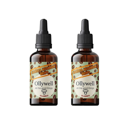 Ollywell Barista Mushroom Drops Classic – zestaw dwóch opakowań grzybowych kropli do kawy