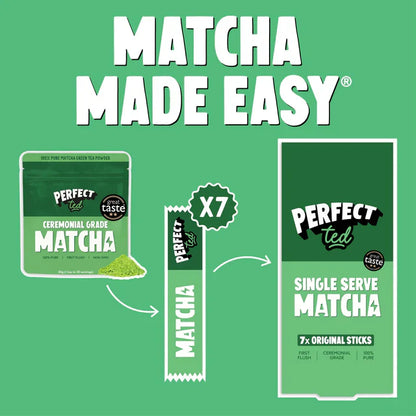 PerfectTed Matcha Made Easy – ceremonialna matcha i single serve sticks, wygodne porcje matchy do szybkiego przygotowania latte