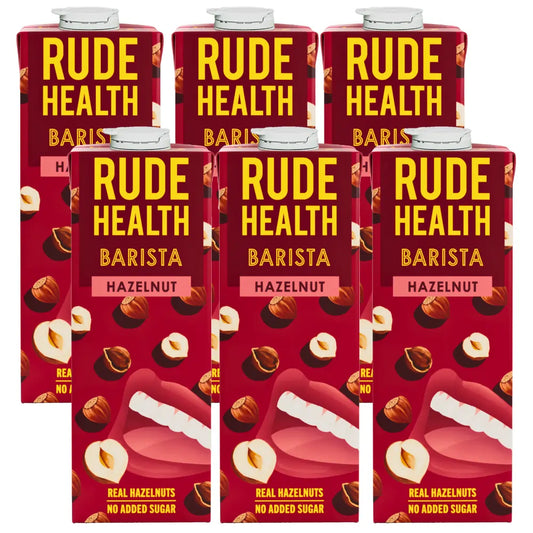 Napój roślinny Rude Health Barista Hazelnut 1 l – kilka opakowań, orzechowa alternatywa mleka do kawy