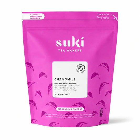 Suki Tea Chamomile 100 g – liściasta herbata ziołowa z kwiatów rumianku dla gastronomii