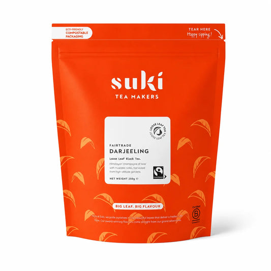 Suki Tea Darjeeling Fairtrade 250 g – liściasta czarna herbata Darjeeling dla gastronomii