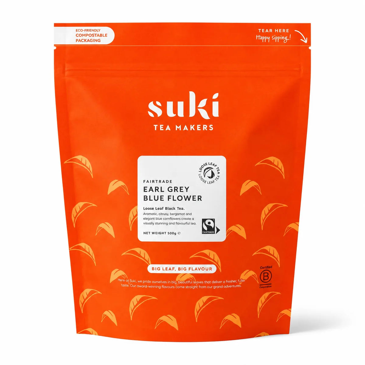 Suki Tea Earl Grey Blue Flower 500 g – czarna herbata liściasta z bergamotką i bławatkiem dla gastronomii