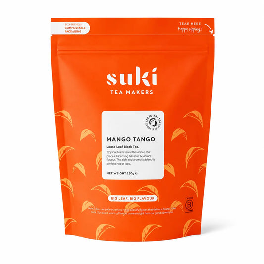 Suki Tea Mango Tango 250 g – liściasta czarna herbata z mango i hibiskusem dla gastronomii