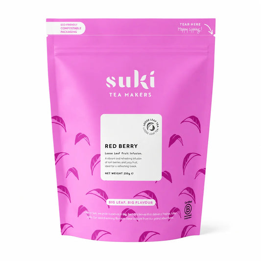 Suki Tea Red Berry 250 g – liściasta herbata owocowa z czerwonymi owocami dla kawiarni i gastronomii