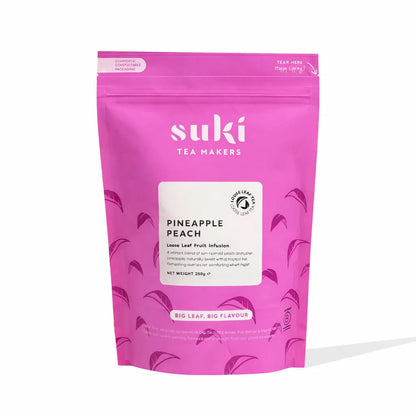 Suki Tea Makers Pineapple Peach – herbata owocowa liściasta w różowym opakowaniu, 250 g