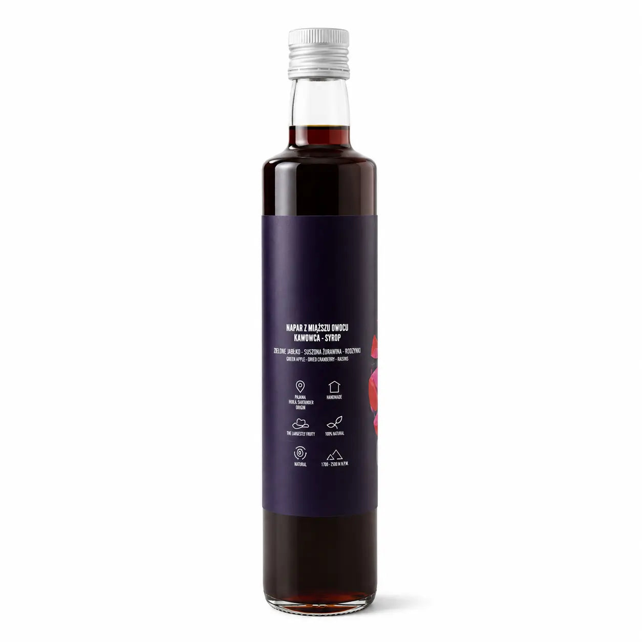 Syrop z miąższu owocu kawowca Cascara 500 ml w szklanej butelce