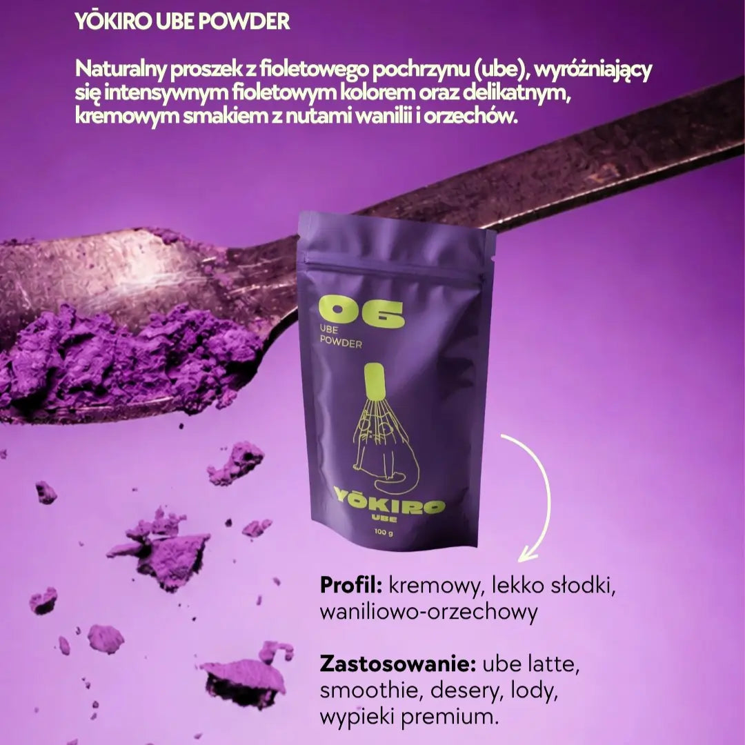 Yōkiro 06 Ube Powder 100 g – naturalny proszek z fioletowego pochrzynu do ube latte, smoothie, deserów i wypieków