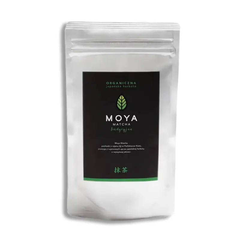Moya Matcha Tradycyjna 50 g – organiczna japońska zielona herbata matcha w proszku, idealna do codziennego picia i matcha latte.